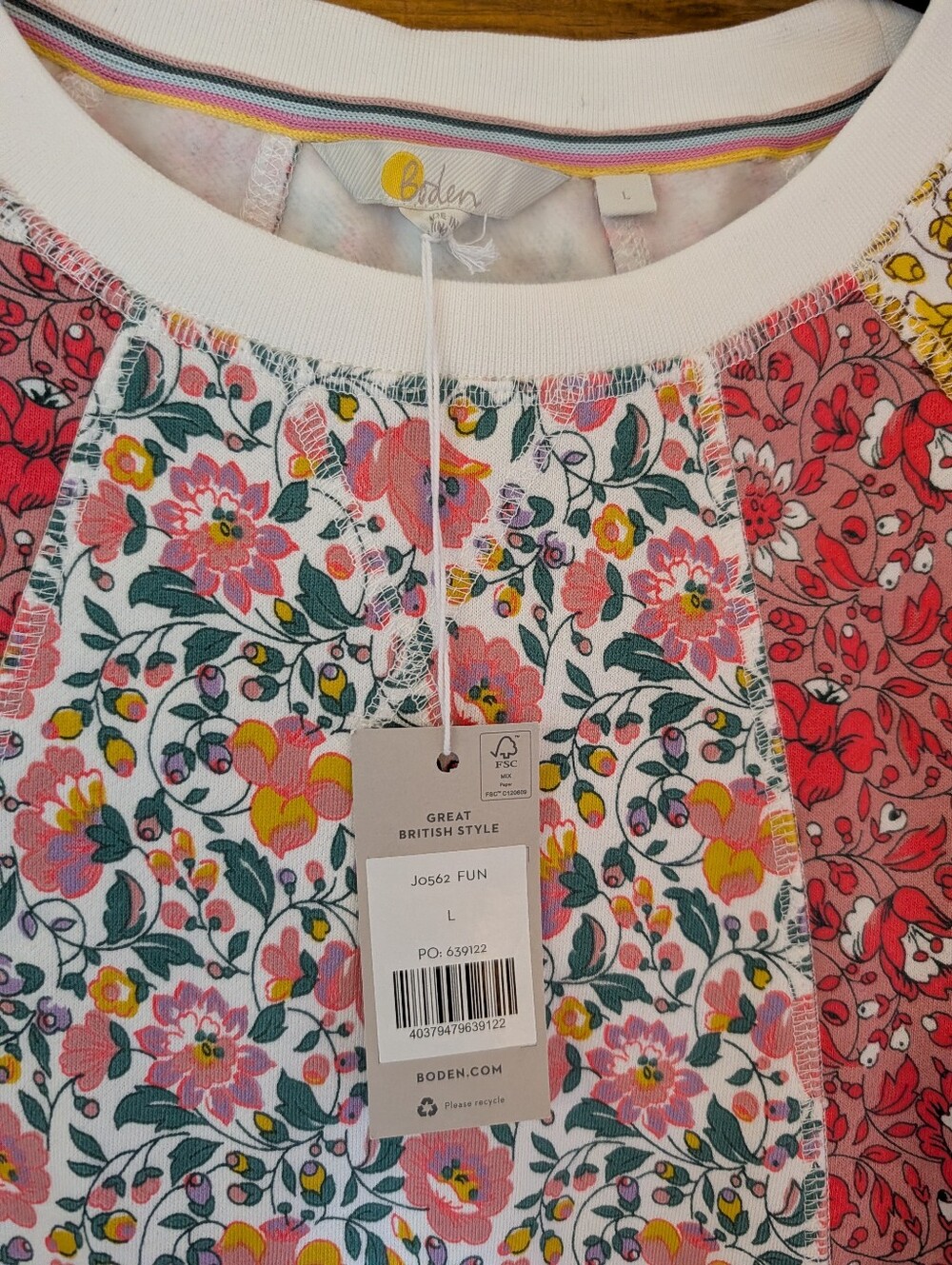 Boden Hannah Floral Patchwork Sweatshirt - Picture 2 of 4